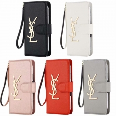 YSL 手帳型 スマホケース 全機種対応 サンローラン ギャラクシー 携帯カバー レザー 高級 スマホ アンドロイドケース ハイブランド iphone xperiaケース 大人可愛い カードポケット付き スマホケース 落下防止