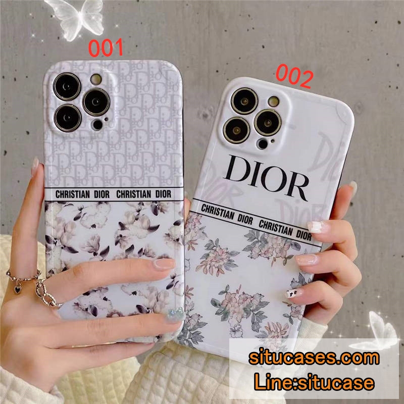 dior iphone15/15proケース 可愛い 花柄 ディオール アイフォン14/13
