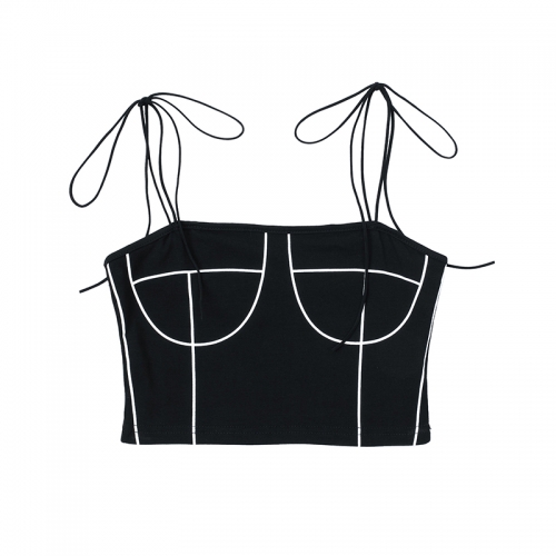 Slim-fit camisole with exposed thread