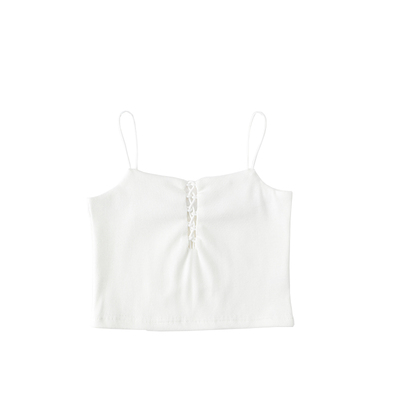 Hollow strap sling on the chest, all-match ultra-short navel tube top with vest