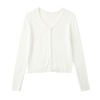 White mink velvet sling knitted cardigan two-piece suit is thin and versatile sweater