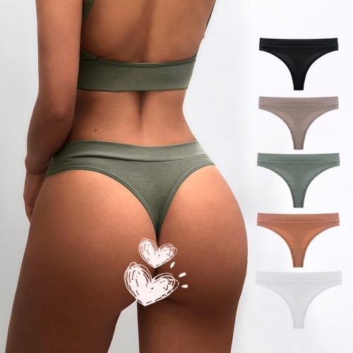 Solid color invisible T pants women's comfortable thong panties