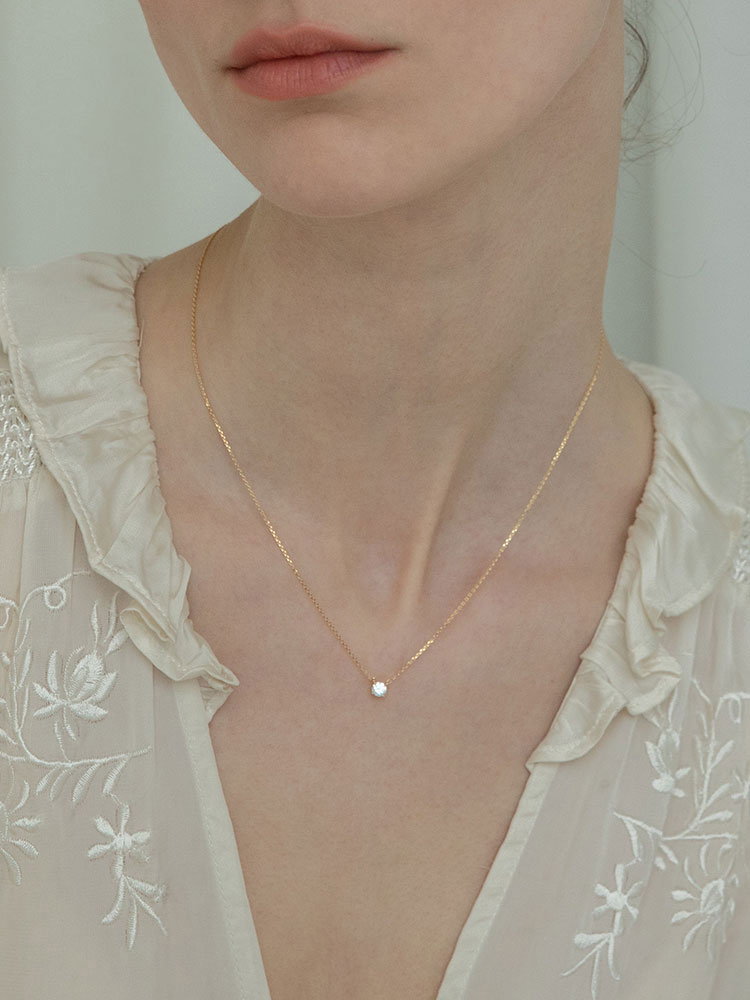 925 Silver Granules Flash Diamond Clavicle Necklace