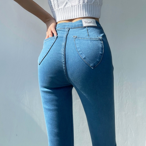 Soft waxy stretch hip jeans