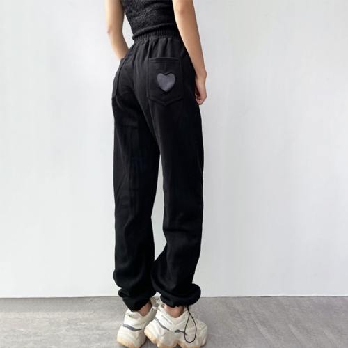 Love pocket drawstring trousers