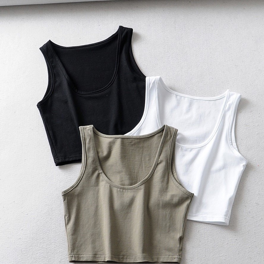 Low crew neck vest