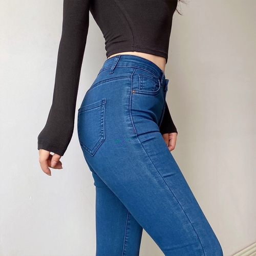 High stretch denim trousers