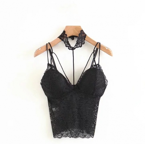 Vintage halter lace vest