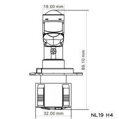 NL19 H4 BI-LED projector lens headlight bulb