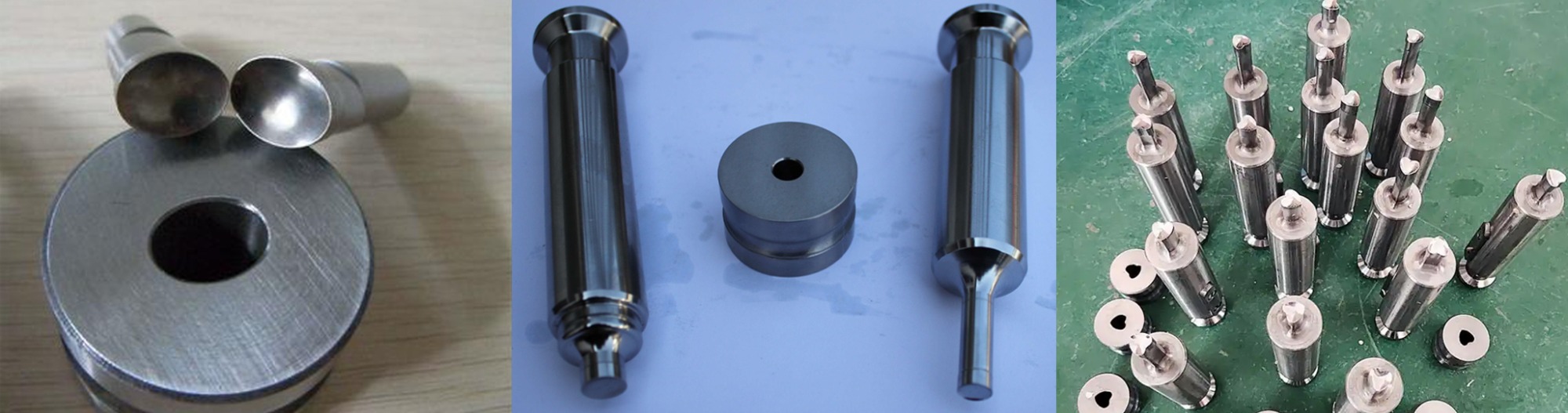 Many sets of molds for tablet presses