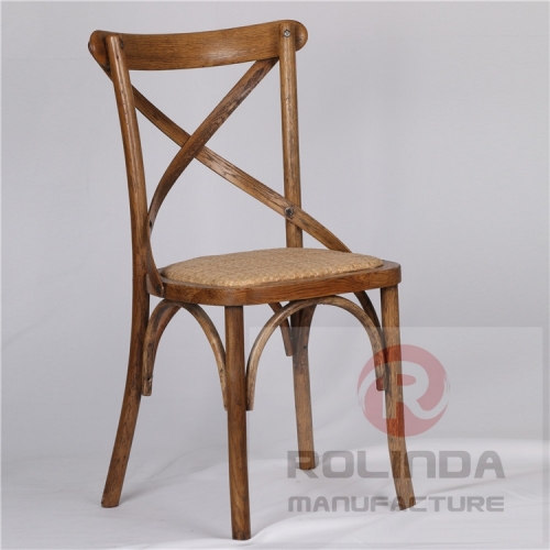 stackable solid wood vineyard x back chair,cross back chair on sale