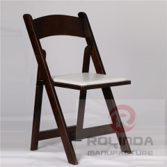 American Classic Wood Folding Chair with Padded Seat