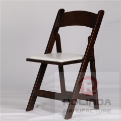 American Classic Wood Folding Chair with Padded Seat