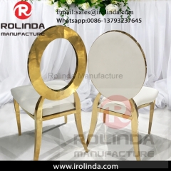 round backrest copper shape pu leather golden chairs
