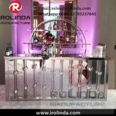 modern bar furniture stainless steel gold reception desk