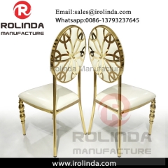 Metal golden wedding chairs for bride and groom