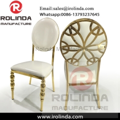 Metal golden wedding chairs for bride and groom