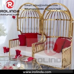 designer hot sale gold stainless steel armchair