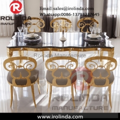 Gold frame stainless steel used hotel lobby furniture