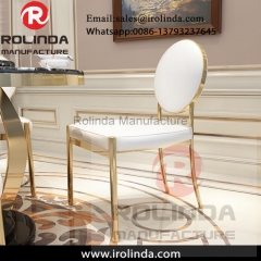 Dining room furniture round back stainless steel hotel dinner chair