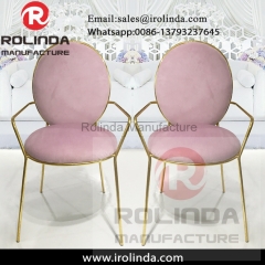 Pink color luxury  style china cheap  dining chairs