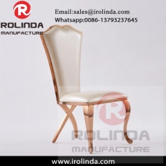 Wedding furniture royal stainless steel frame gold carved dining chair