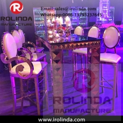 China supplier event stainless steel used high bar table and chairs