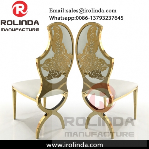Dubai event gold stainless steel wedding chairs