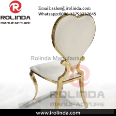 Patten back pu leather stainless steel gold hotel dining chair