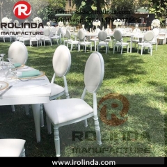 attractive price cheap round back white aluminium banquet chairs with cushion