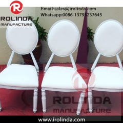attractive price cheap round back white aluminium banquet chairs with cushion
