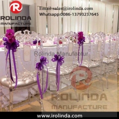 rental furniture white pu seat clear wedding banquet chair