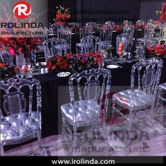 rental furniture white pu seat clear wedding banquet chair