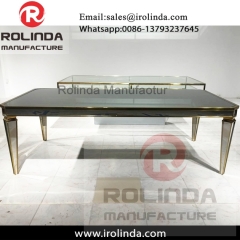 durable stainless steel banquet used fancy mirror dining tables