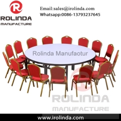 A half banquet folding round table