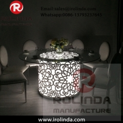 various colours event rental furniture round dinning table set glass