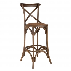 Wooden Cross Back stool High Bar Chair