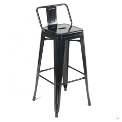 Industrial Design Stools with Back Rests Modern Stackable Restaurant Cafe Bar Chair Metal Tolix Dining Chair Tolix Stool with Small Backrest Pauchard Style