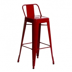 Industrial Design Stools with Back Rests Modern Stackable Restaurant Cafe Bar Chair Metal Tolix Dining Chair Tolix Stool with Small Backrest Pauchard Style