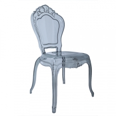 Transparent Belle Epoque Armless Chair VIP Royal Event Crystal Stack Bella Chair for Dining Event Wedding Rental Business