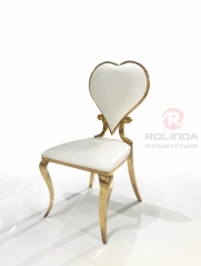 Wholesale Gold Stainless Steel White Leather Design Chair for Wedding, Restaurant, Hall