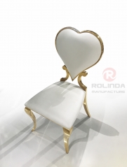 Wholesale Gold Stainless Steel White Leather Design Chair for Wedding, Restaurant, Hall