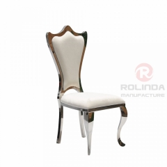 Dinner Chair Leather White High Back Chair Gold Dining Chair