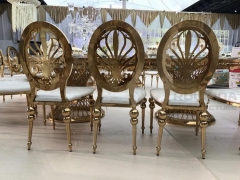 Golden Wheel loft made of gold leather loft steel frame and king and queen chair wedding