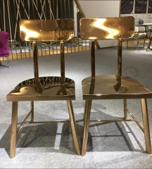 Gold Stainless Steel Seats with Sense of Technology and Minimalist Style, Popular European Style Chairs