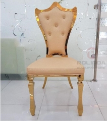 Gold Party Chair for Wedding Event Stainless Steel European Champagne Chair