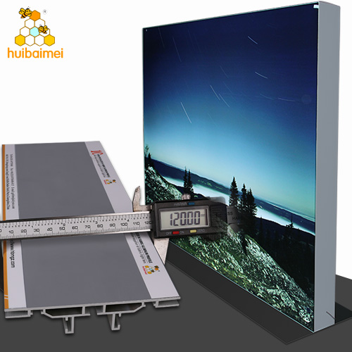 6063 aluminum extrusion profile two sided 120mm frameless floor stand exhbition fabric light box