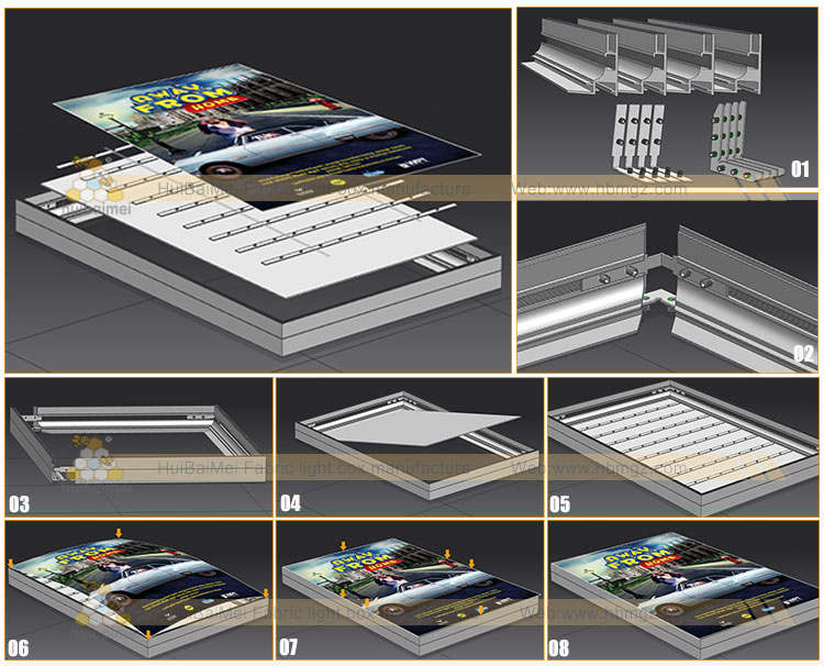 50mm depth single side aluminum frame