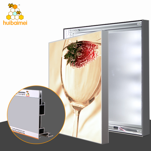 backlight or side light Lightbox profile single side 100mm framelss aluminum SEG frame