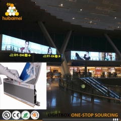 Airport large format advertising light box LED backlit frameless standing display fabric lightbox